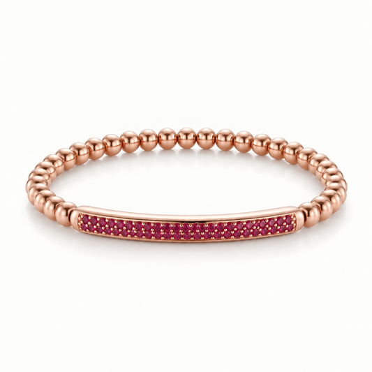 Bracelet stretch - Or Rose Rubis